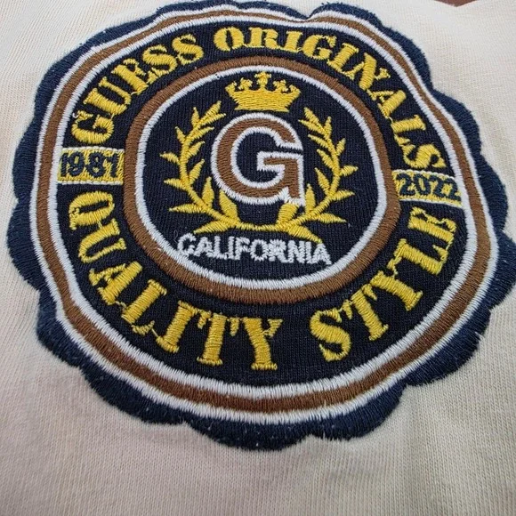 Guess University T-Shirt Mens Medium‎ Beige Short Sleeve Graphic Tee Top - Picture 8 of 8